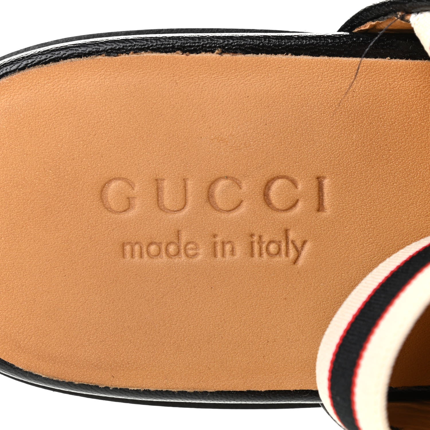 Gucci Goatskin Stripe Mens Horsebit Slingback Slippers 7 Black 7 of 13