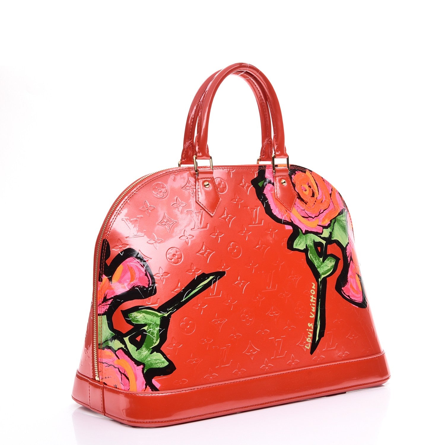 Louis Vuitton Vernis Roses Alma GM Orange Sunset 3 of 7