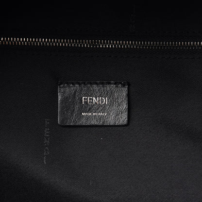 Fendi Vitello Century Nylon Crocodile Elaphe Fox Goat Fur Metal Monster Eyes Backpack Black 6 of 10