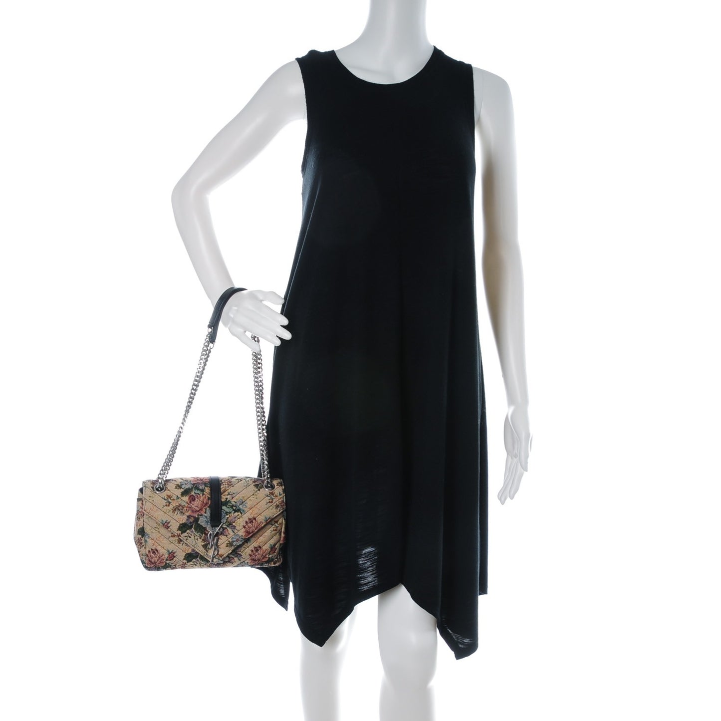 Floral Print Canvas Matelasse Medium Monogram Satchel Beige Blue Red