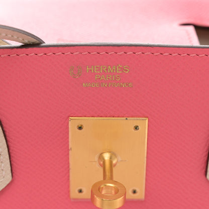 Hermes Epsom Horseshoe Birkin 30 Rose Azalee Craie 6 of 12