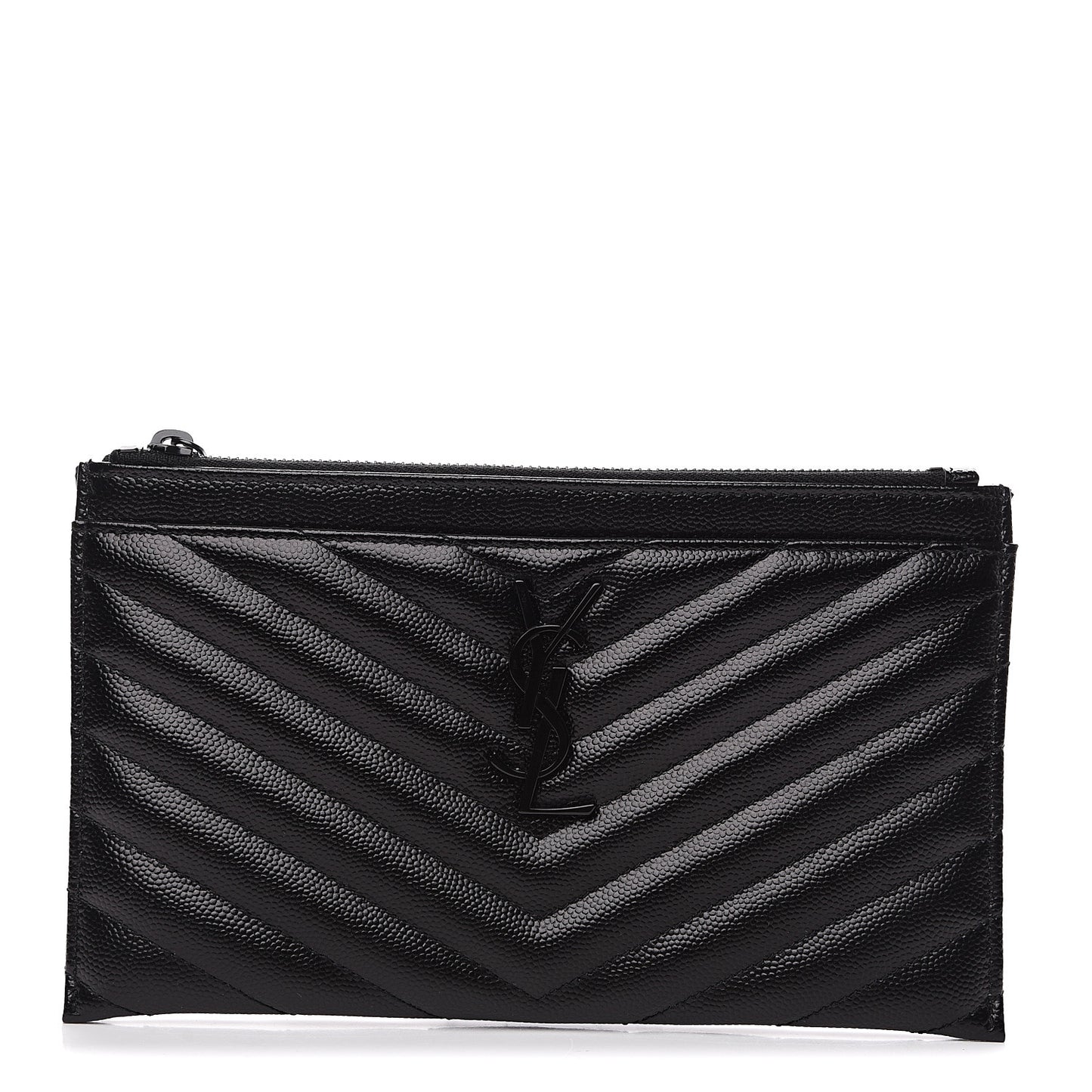 Grain De Poudre Chevron Monogram Bill Pouch Black