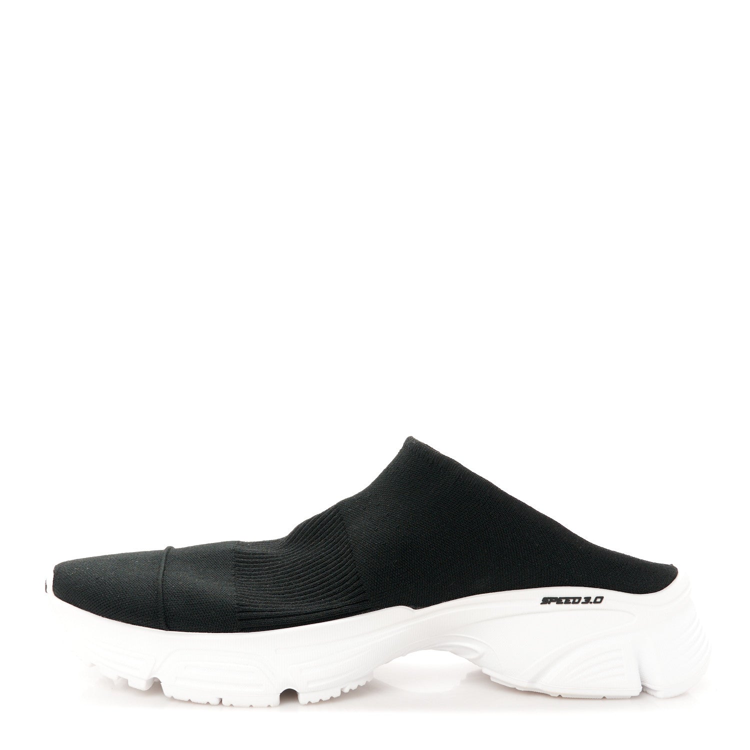 Balenciaga Neoprene Knit Womens Speed Sneakers Mules 39 Black White 1 of 9