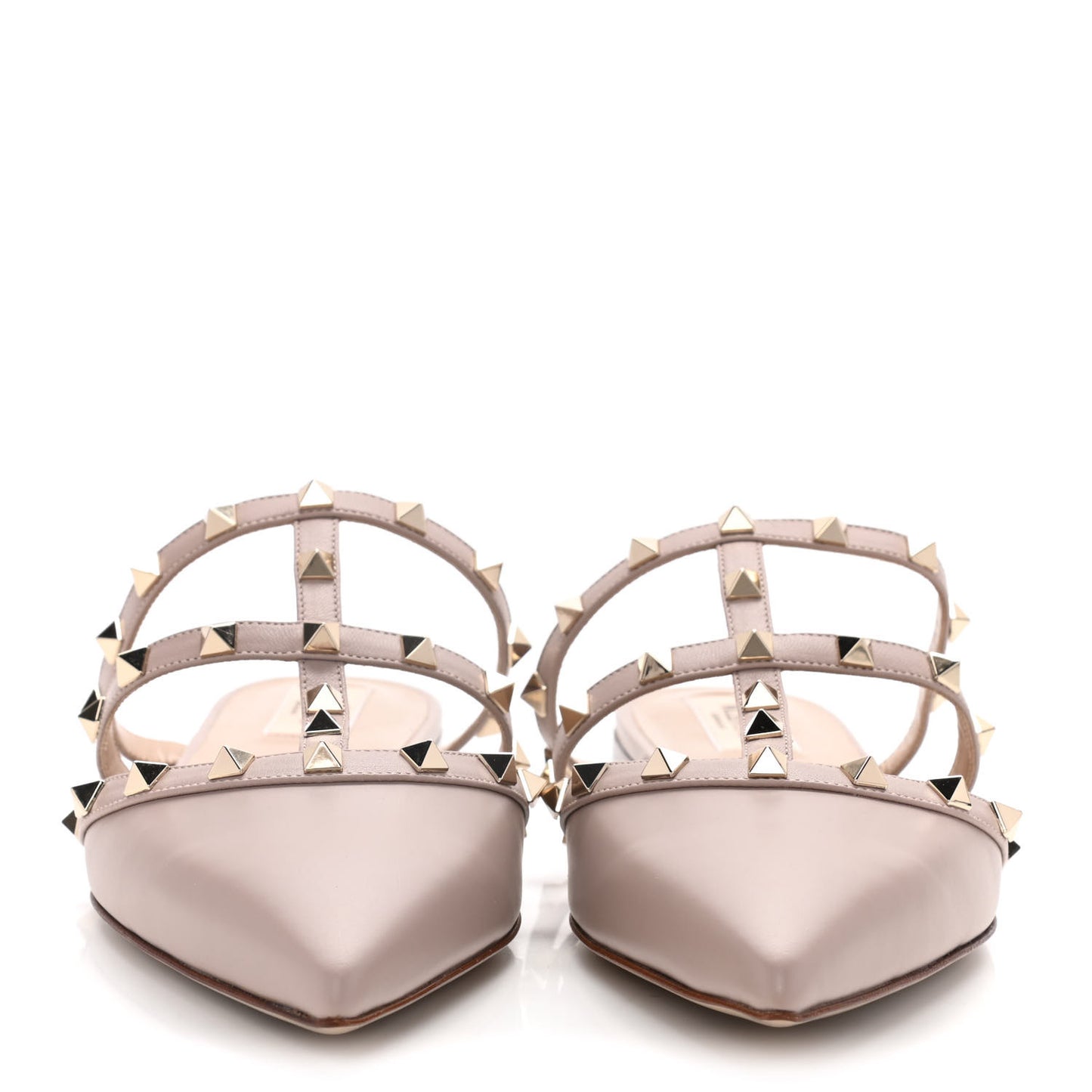 Nappa Rockstud Flat Cage Mules 41 Poudre