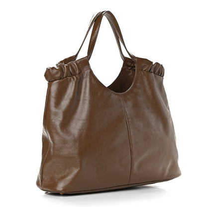 Saint Laurent Patent Calfskin Belle de Jour Cabas Tote Camel 2 of 7