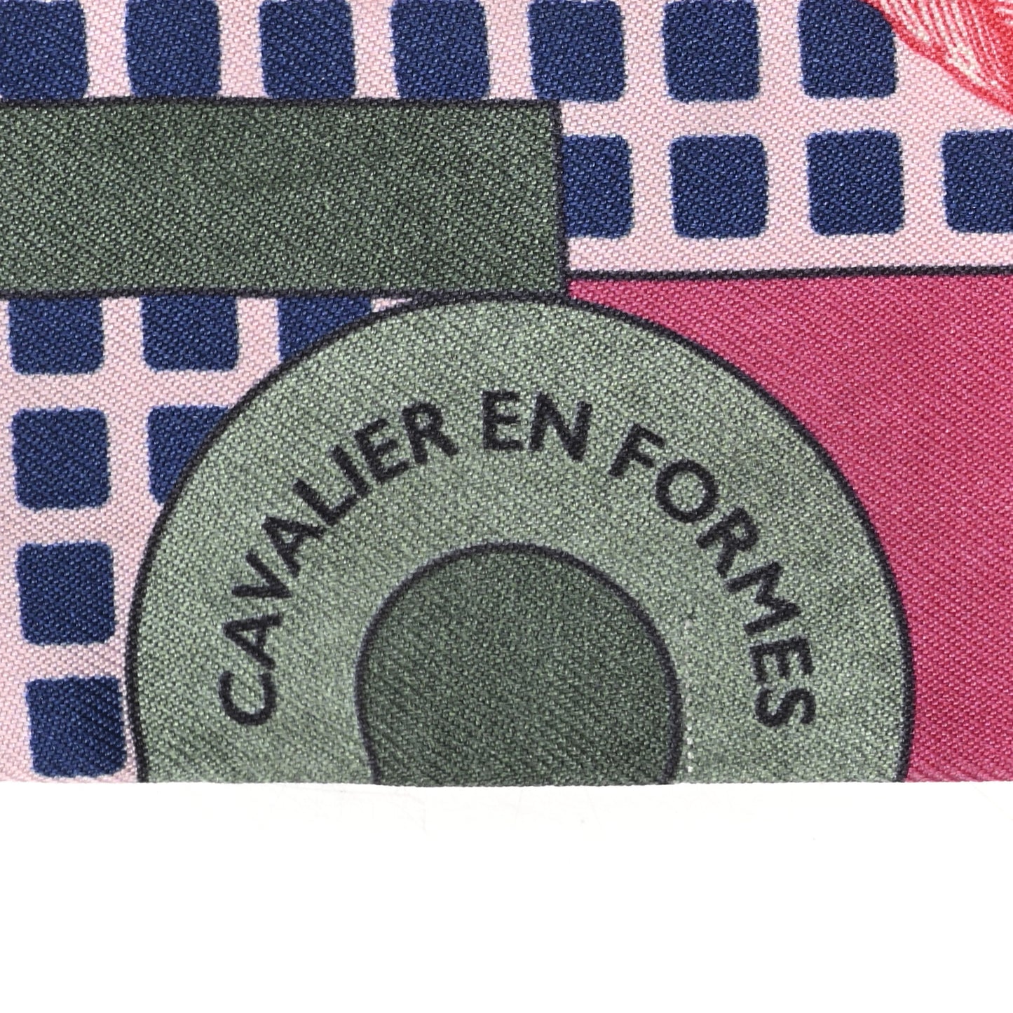Silk Cavaliere En Formes Twilly Rose Vert Amande Ocre