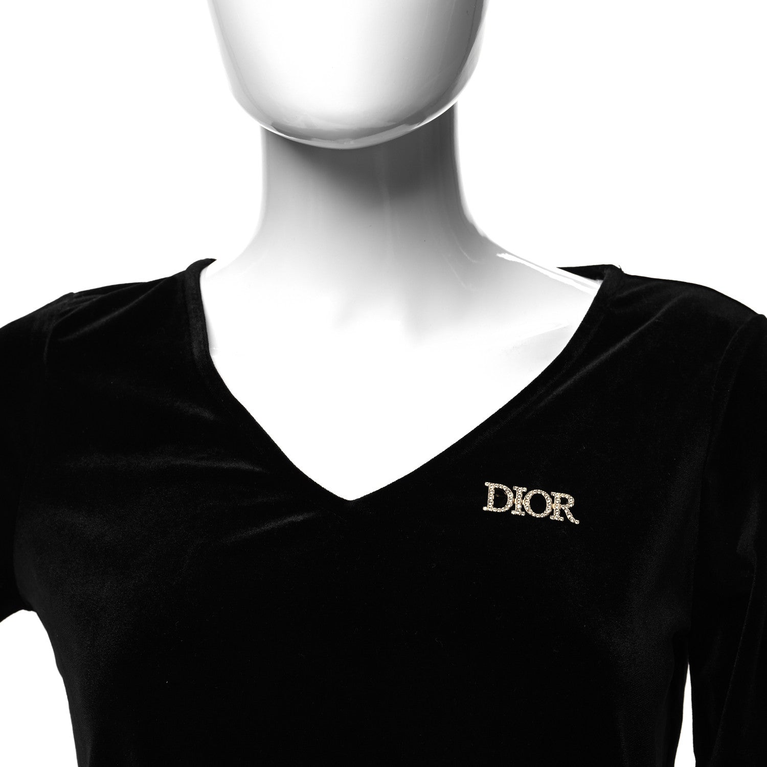 Christian Dior Crystal Dior Logo Brooch Gold 2 of 3