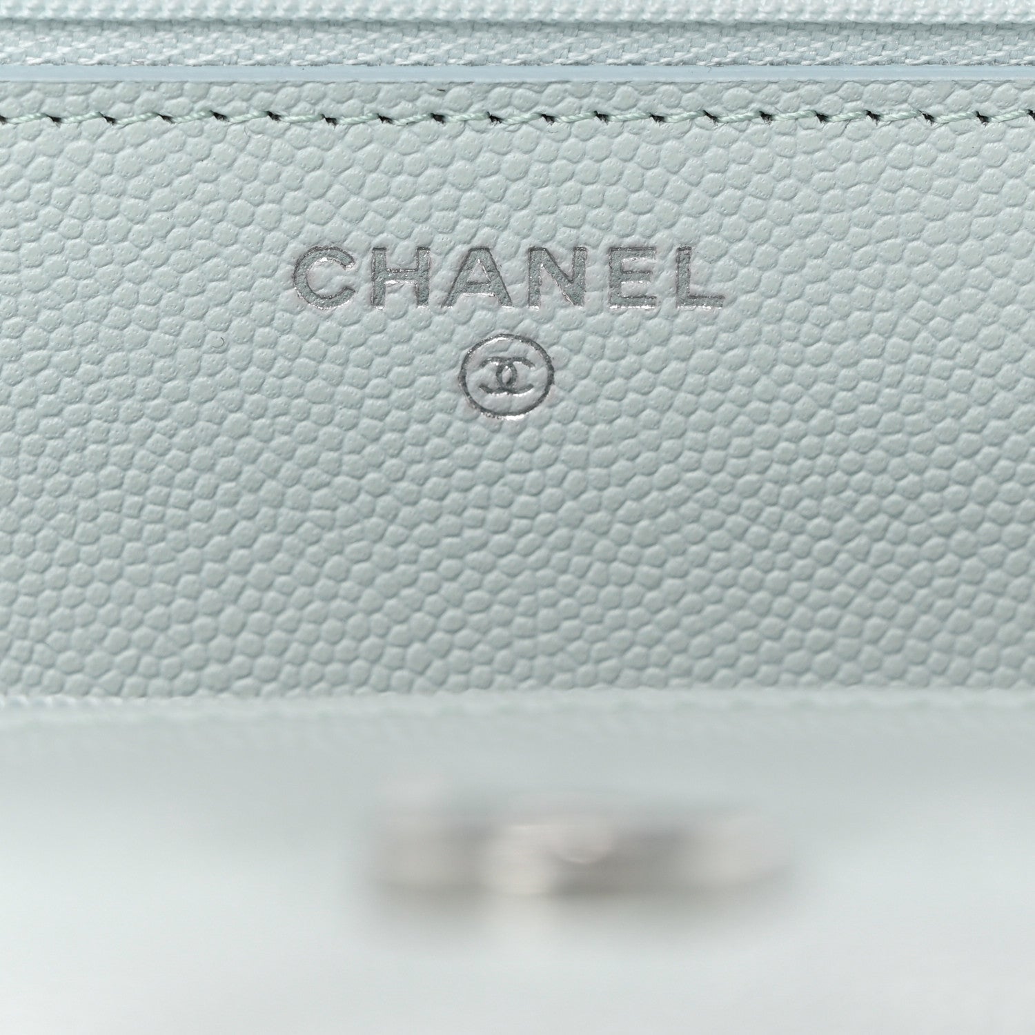 Chanel Caviar Quilted Wallet on Chain WOC Light Blue 6 of 9