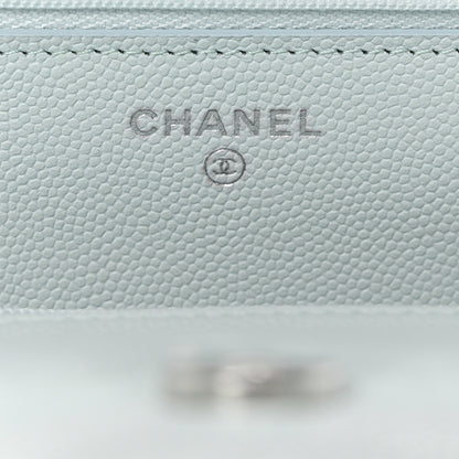 Chanel Caviar Quilted Wallet on Chain WOC Light Blue 6 of 9