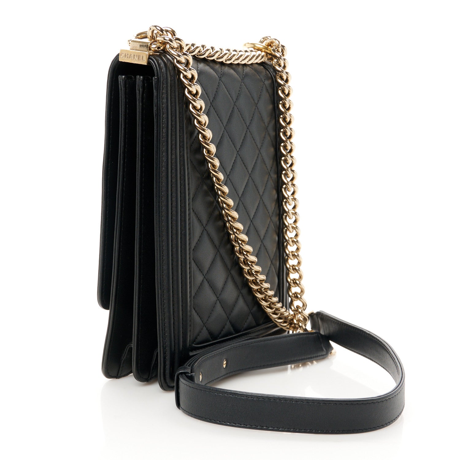 Chanel Calfskin Quilted North South Boy Flap Black 3 of 9