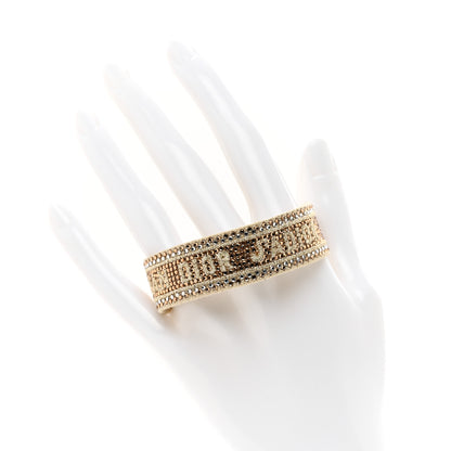 Christian Dior Woven Cotton Crystal Embroidered J'Adior Friendship Bracelet Gold 2 of 3