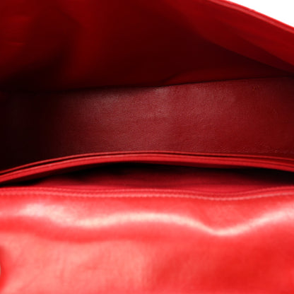 Chanel Patent Quilted Jumbo Single Flap Red 5 of 14