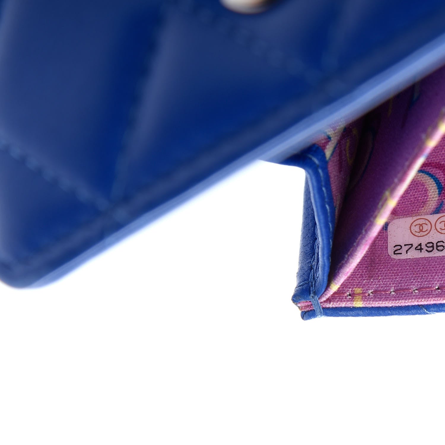 Chanel Lambskin Quilted Flap Card Holder On Chain Blue 8 of 8