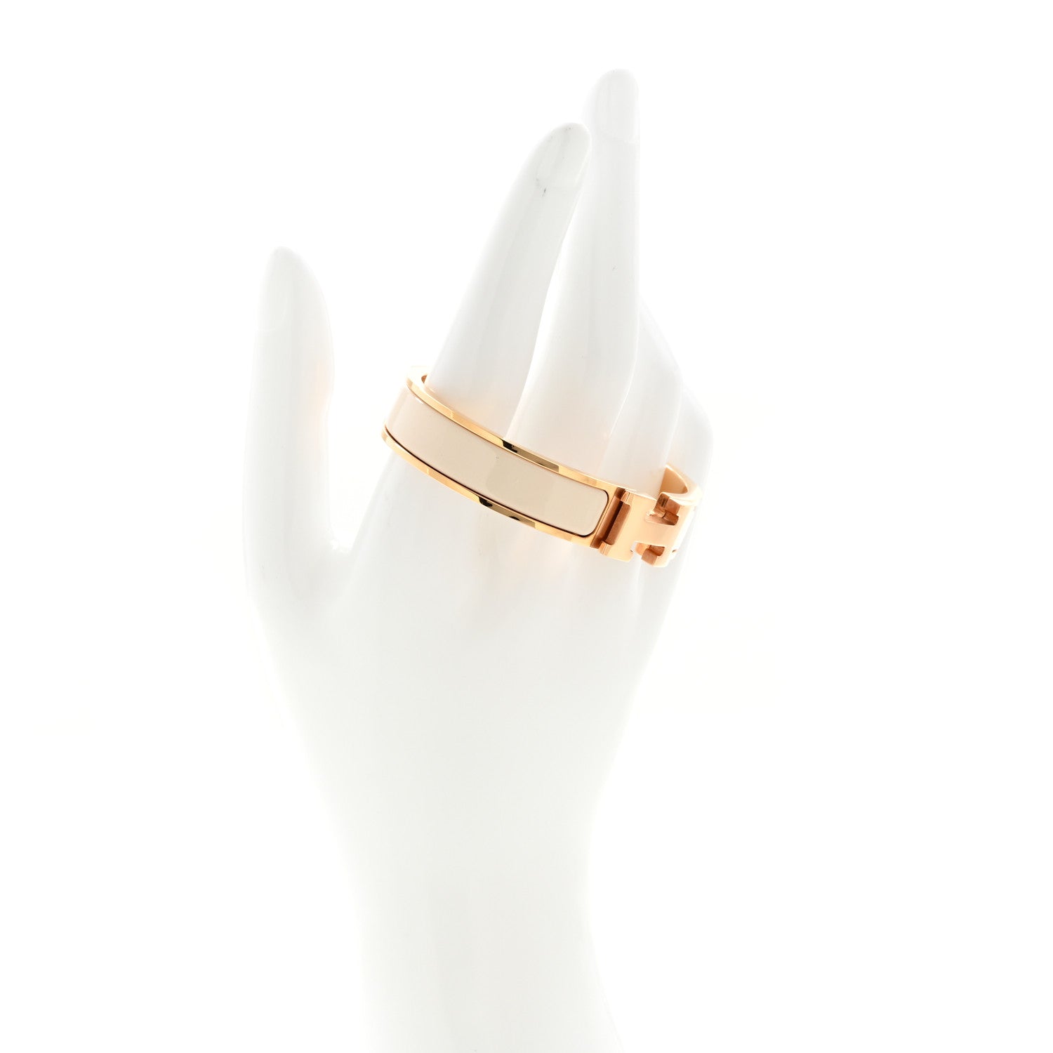 Hermes Enamel Narrow Clic Clac H Bracelet PM Creme 2 of 5