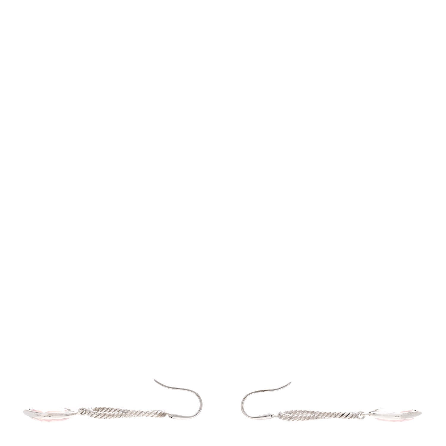 David Yurman Sterling Silver Rose Quartz Infinity Drop Earrings 3 of 4