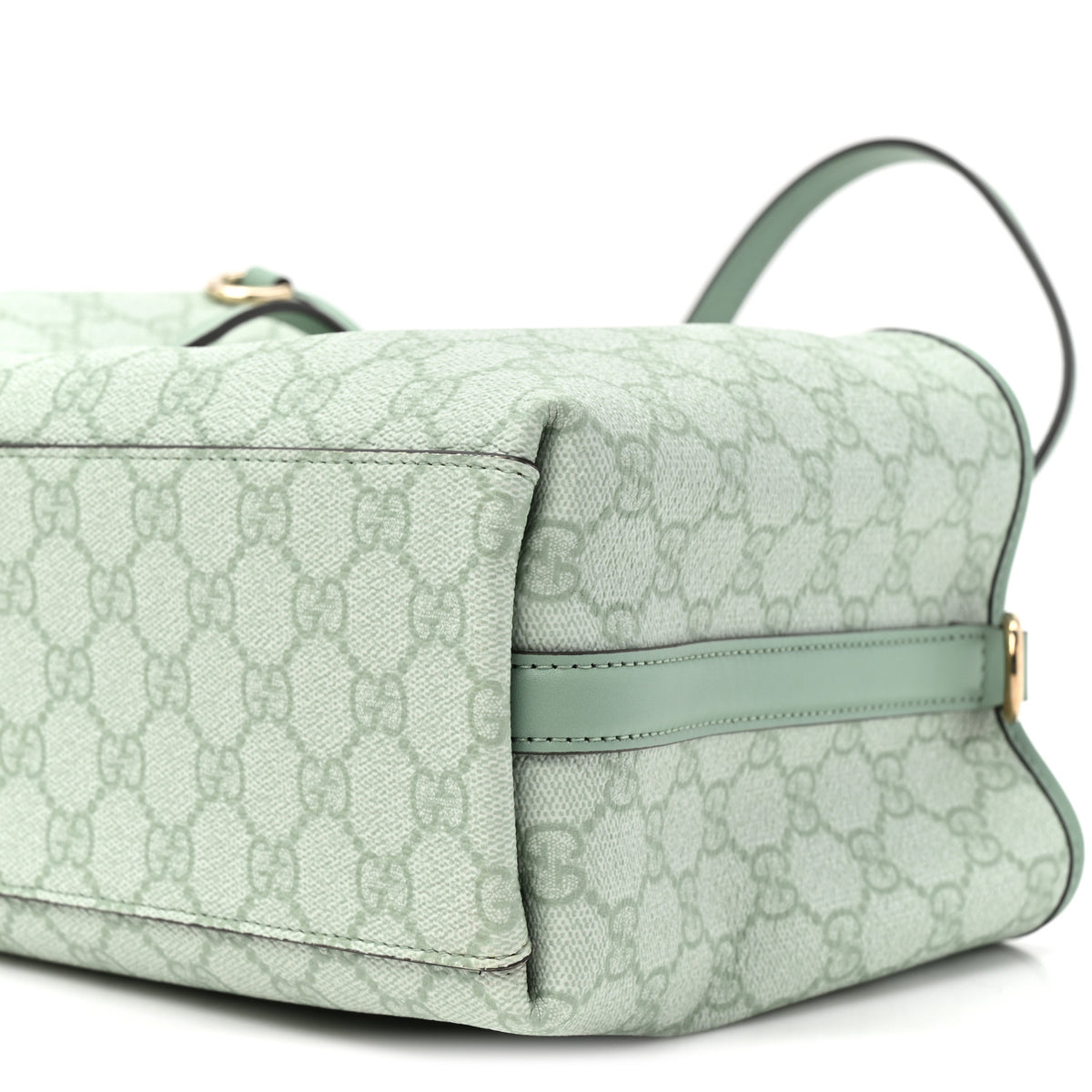 Gucci GG Supreme Monogram Emblem Medium Tote Bag Sage Green 8 of 9