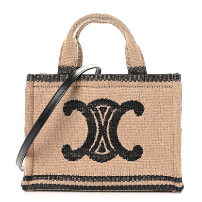 Celine Canvas Calfskin Small Cabas Thais Beige Black 1 of 9