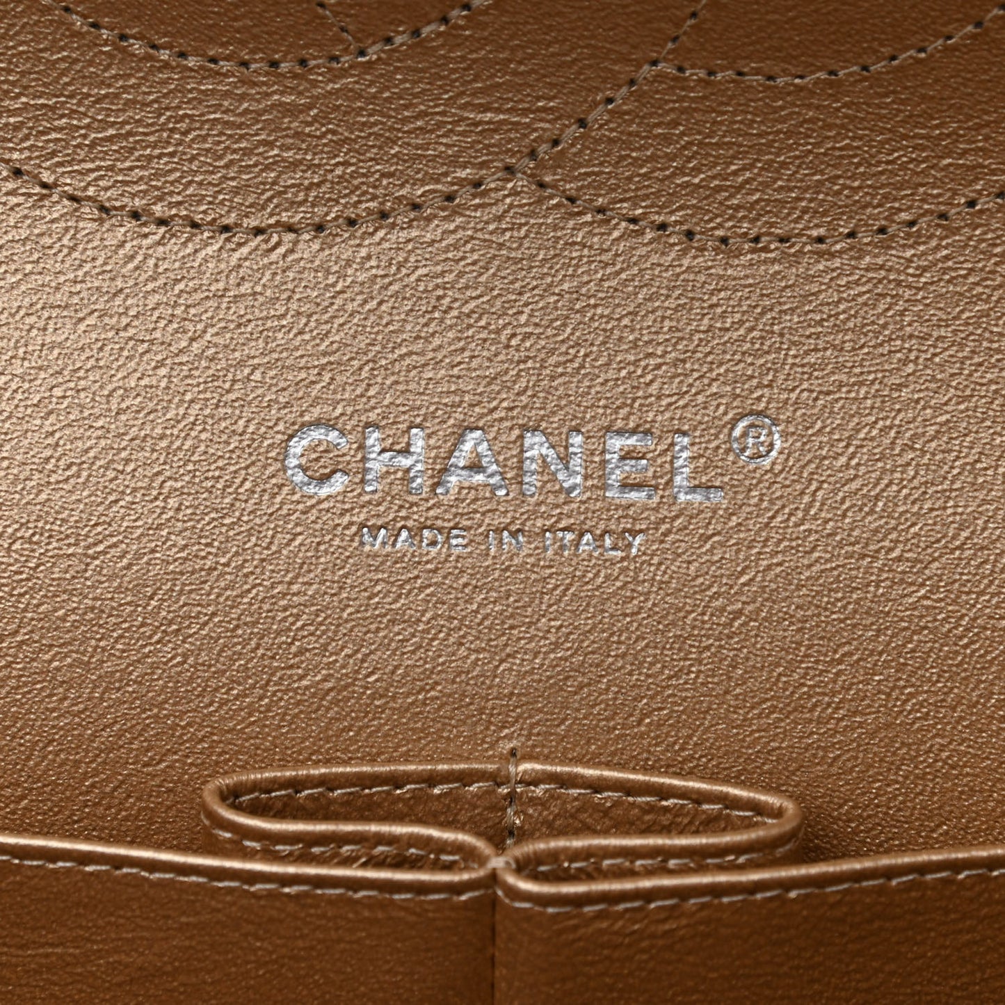 Metallic Washed Lambskin Quilted Jumbo Double Flap Dark Gold