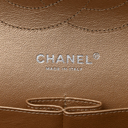 Chanel Metallic Washed Lambskin Quilted Jumbo Double Flap Dark Gold 6 of 9