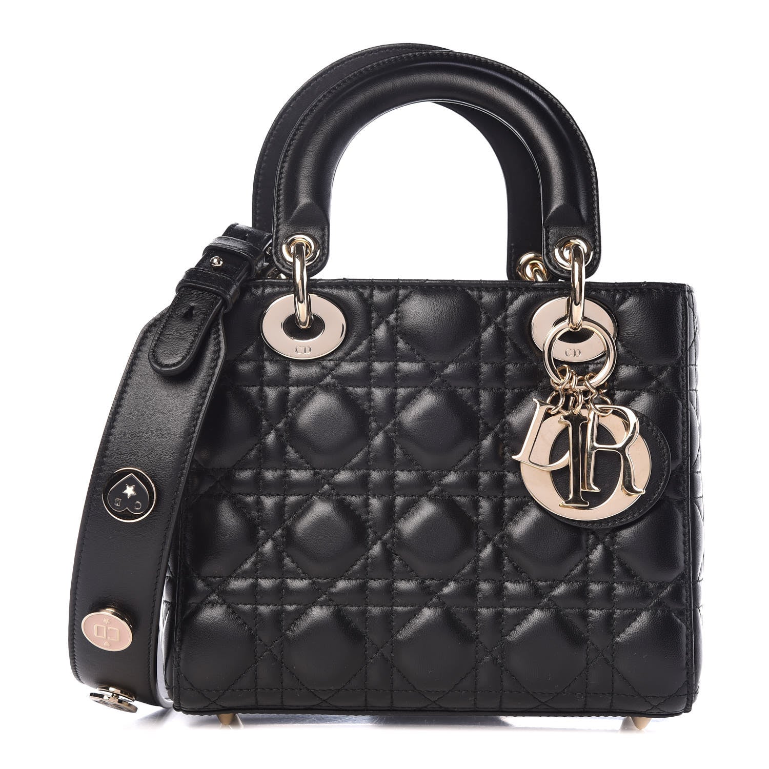 Christian Dior Lambskin Cannage Small Lucky Badges My Lady Dior Black 1 of 11