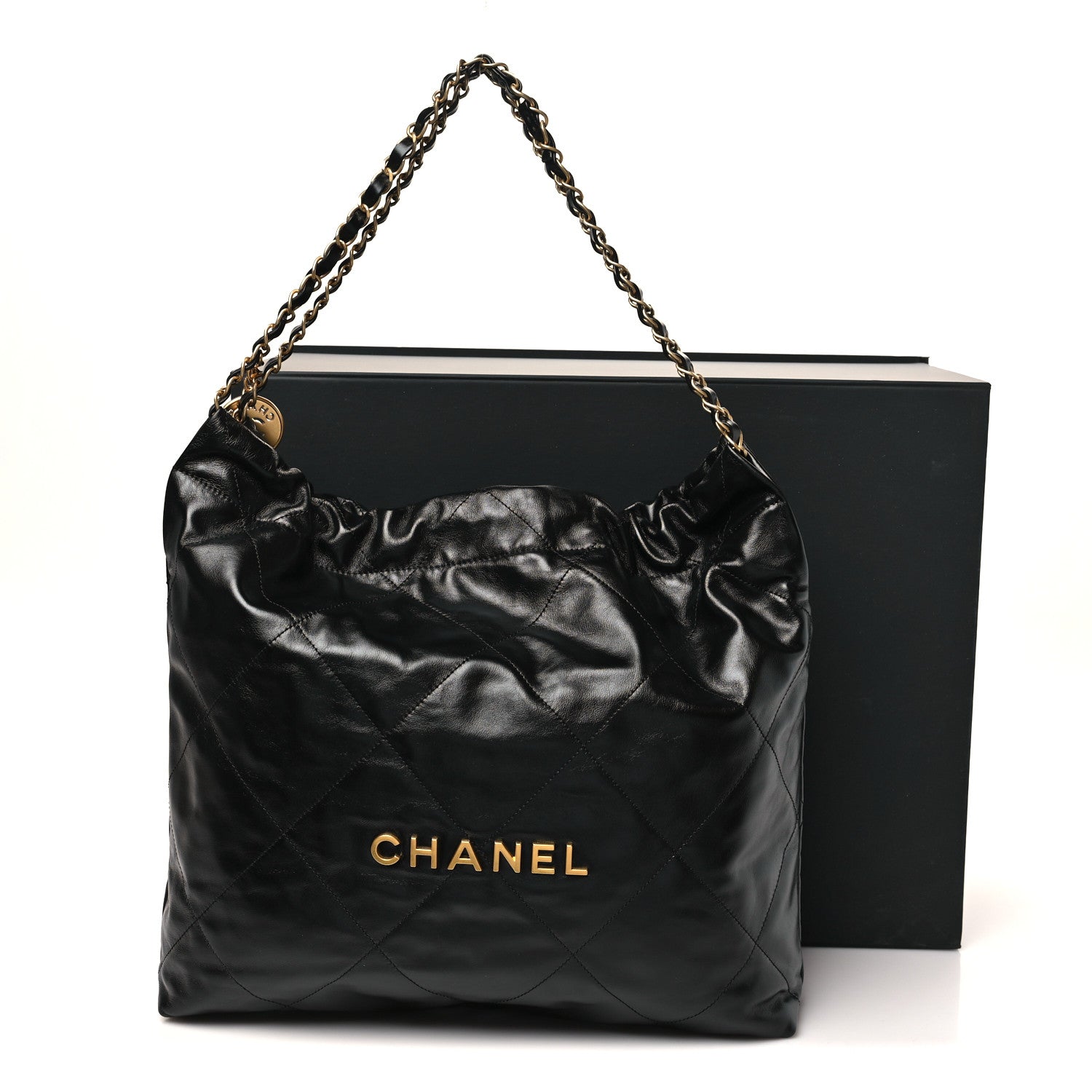 Chanel Shiny Calfskin Quilted Chanel 22 Black 12 of 12