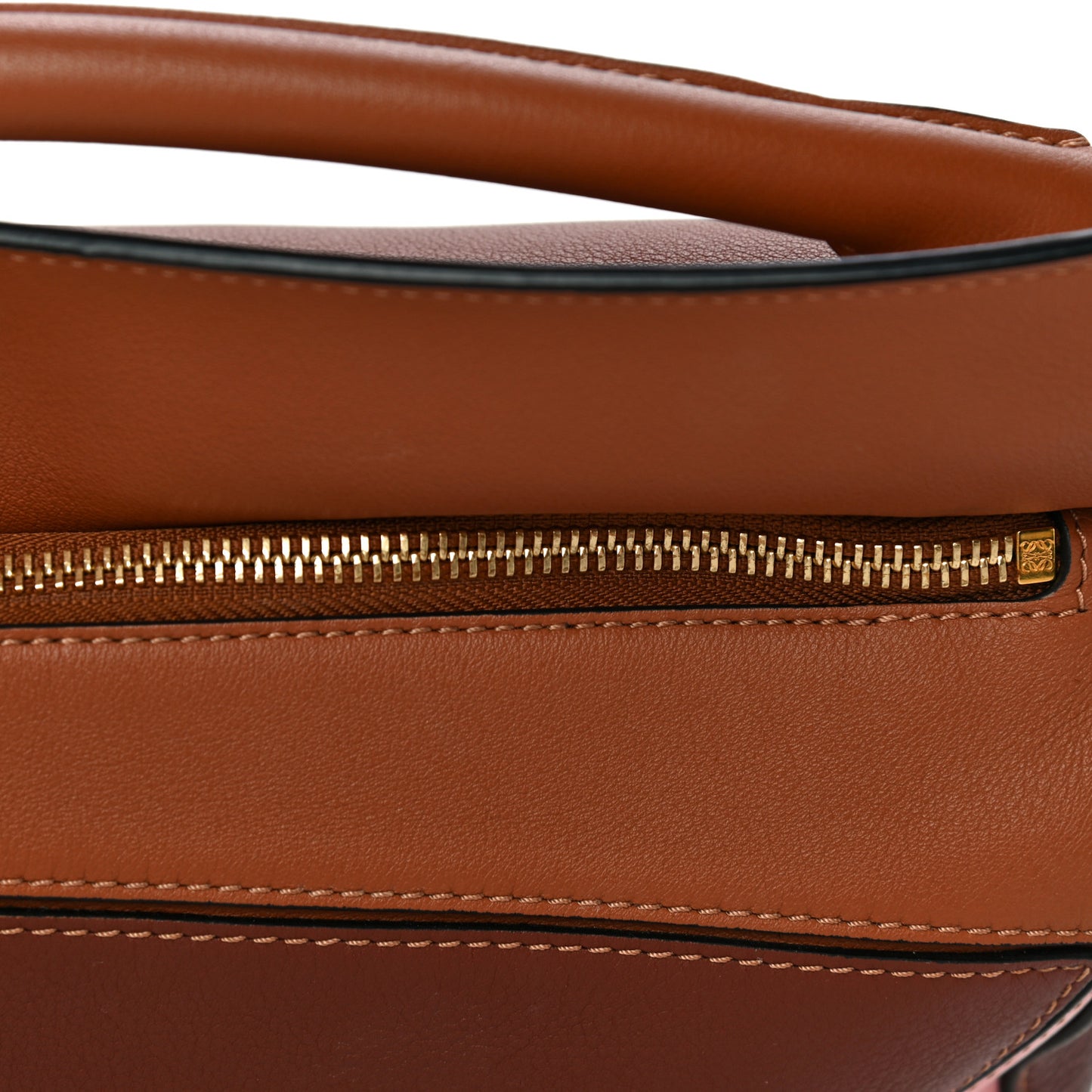 Calfskin Small Puzzle Bag Tan Medium Pink