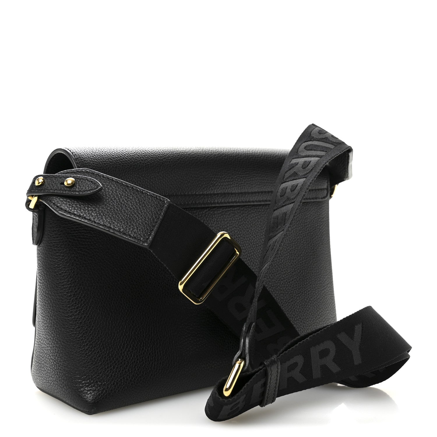 Burberry Coated Canvas Calfskin Vintage Check Medium Note Crossbody Bag Black 3 of 11