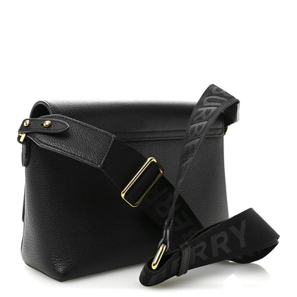 Burberry Coated Canvas Calfskin Vintage Check Medium Note Crossbody Bag Black 3 of 11