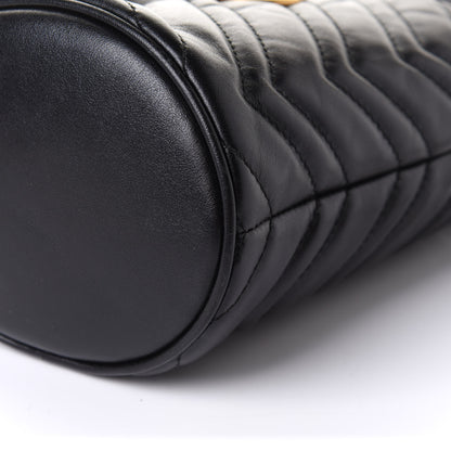 Gucci Calfskin Matelasse Mini GG Marmont 2.0 Bucket Bag Black 10 of 10