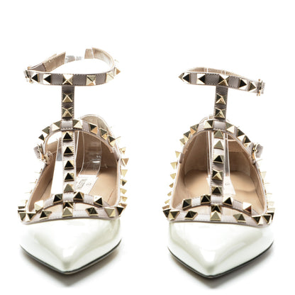 Valentino Garavani Patent Rockstud Cage Ballerina Flats 36 Light Ivory Poudre 4 of 8