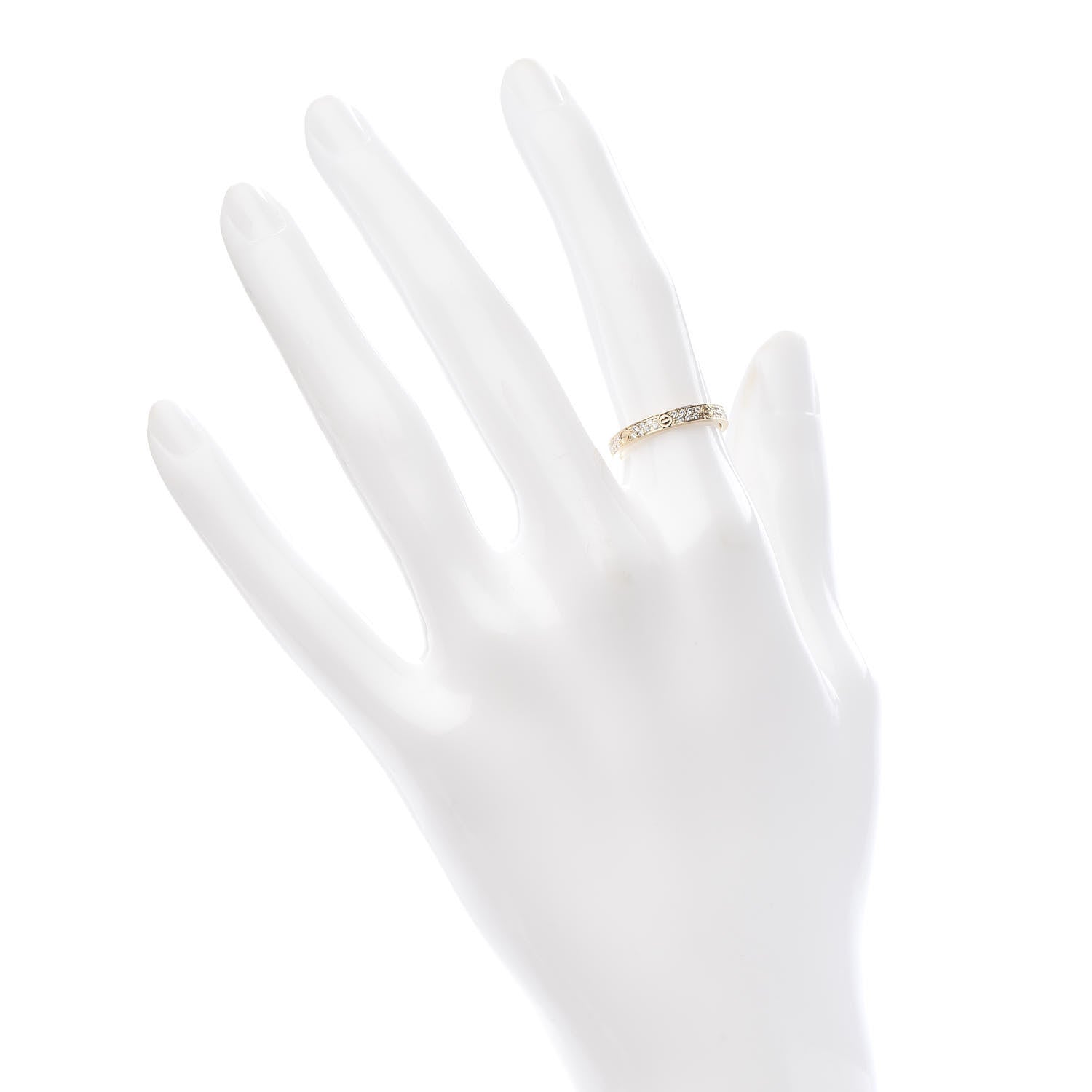 Cartier 18K Yellow Gold Diamond 2.6mm LOVE Paved Band Ring 50 5.25 2 of 6
