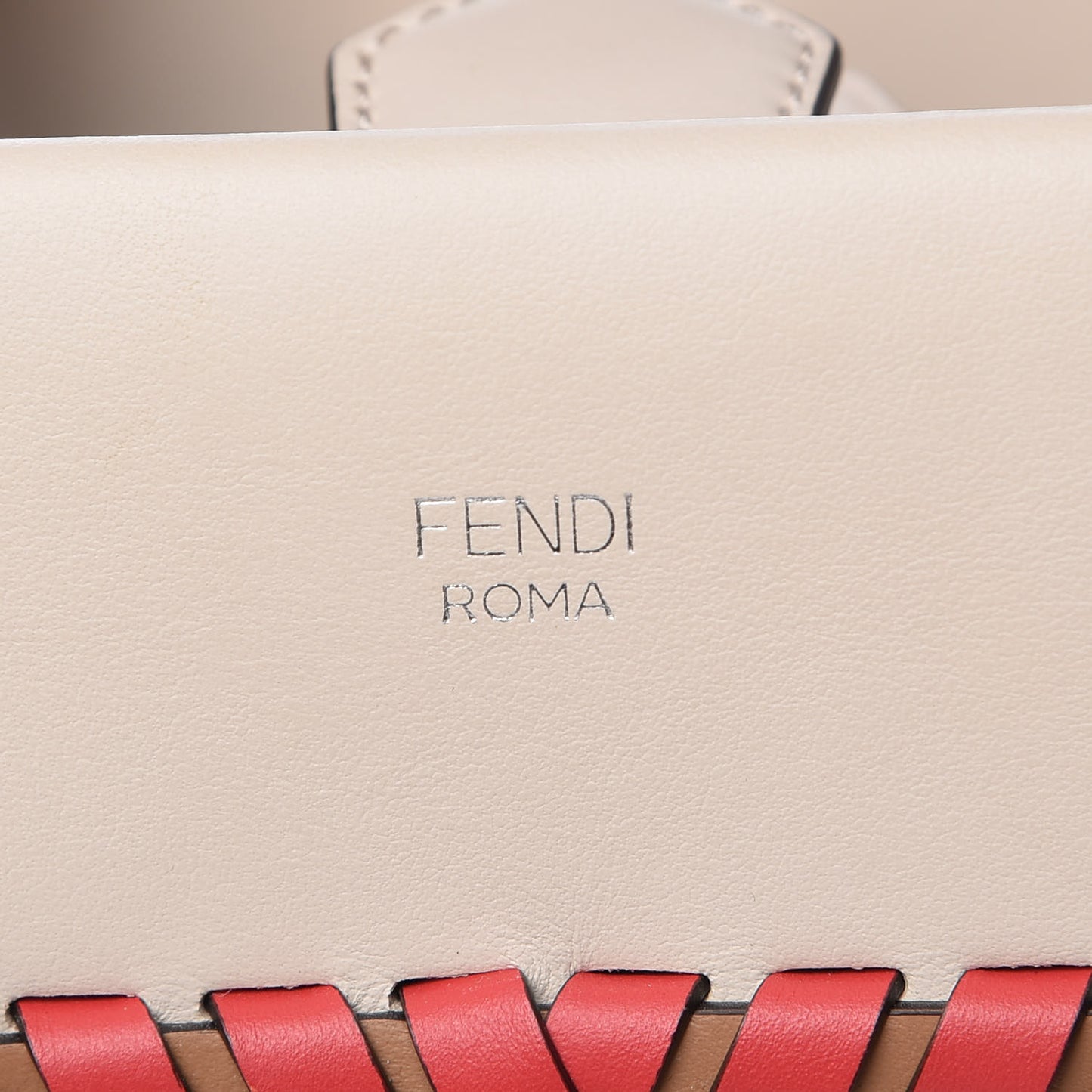 Vitello Century F is Fendi Whipstitch Bi-Color Regular Runaway Satchel Camelia Orzo Multicolor