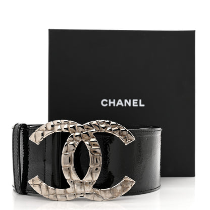 Chanel Patent CC Wide Belt 80 32 Black 9 of 9