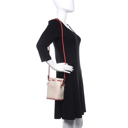 Fendi Vitello Liberty Century F is Fendi Whipstitch Mini Mon Tresor Bucket Bag Camelia Fiamma 2 of 7