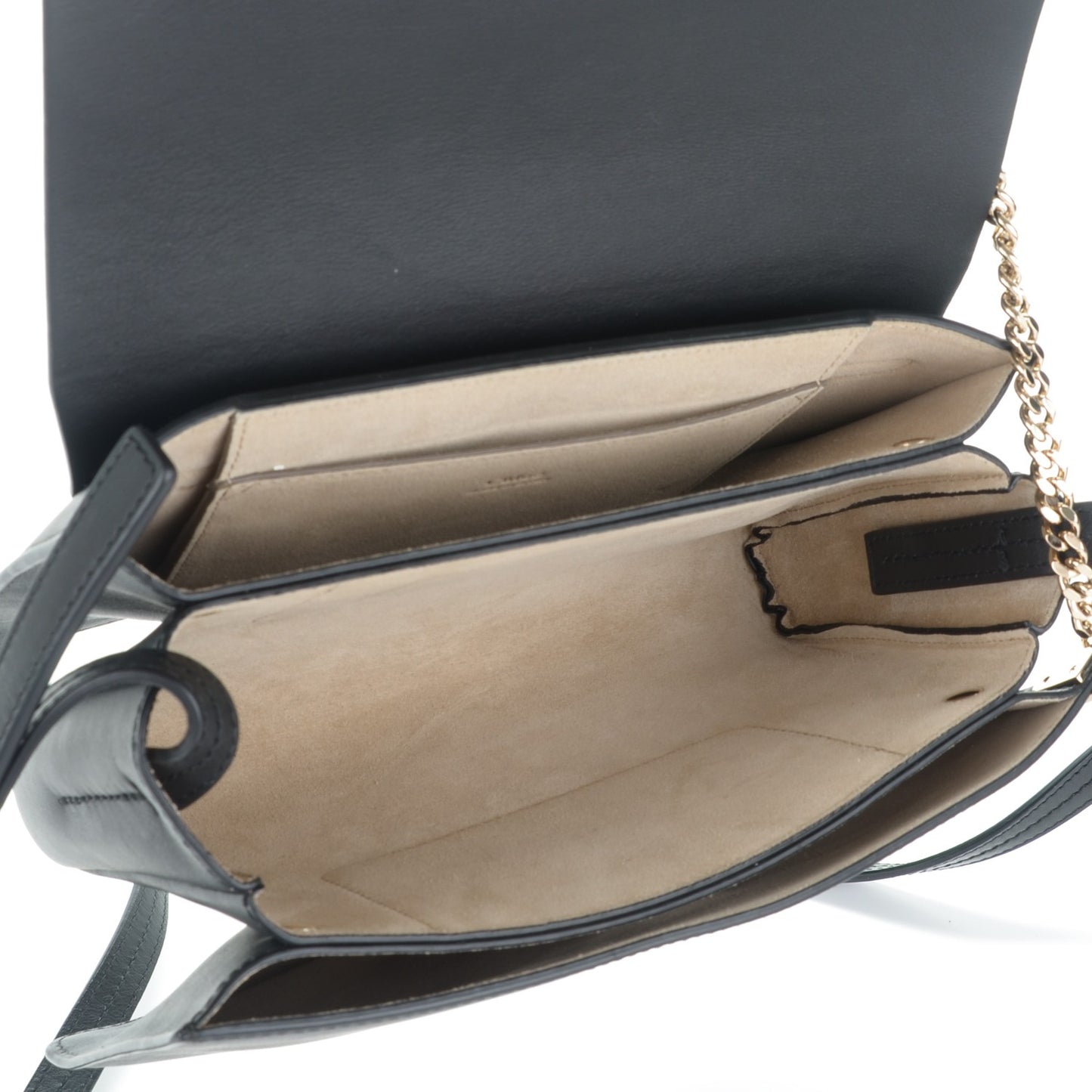 Suede Calfskin Small Faye Shoulder Bag Black