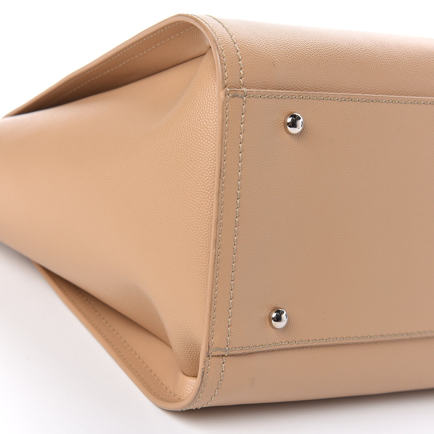 Caviar Small Studded Deauville Tote Beige