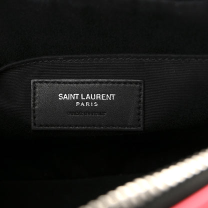Saint Laurent Patent Calfskin Matelasse Monogram Lou Camera Bag Neon Pink 6 of 9
