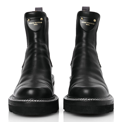 Louis Vuitton Calfskin Monogram Beaubourg Ankle Boots 38 Black 3 of 14