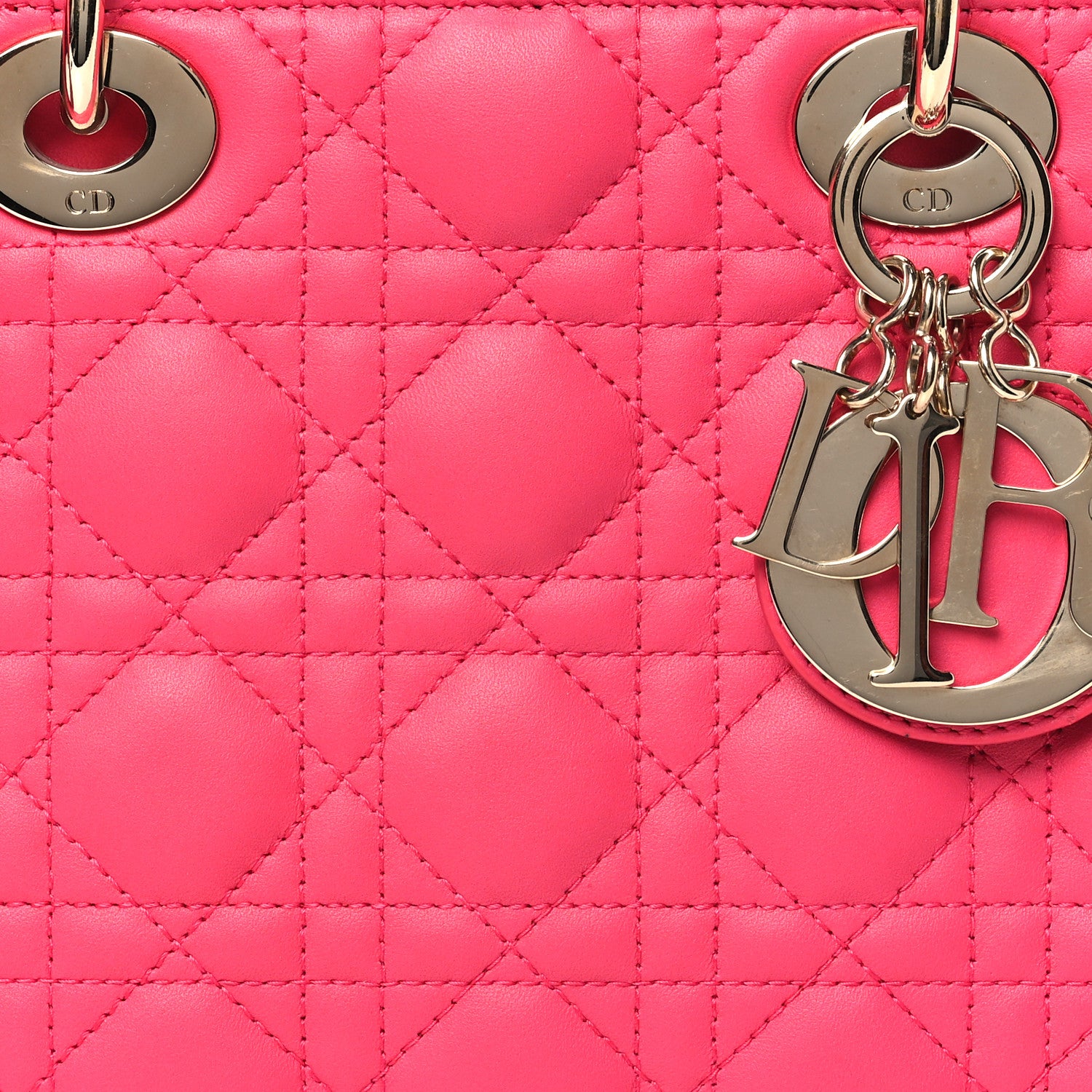 Christian Dior Lambskin Cannage Small My ABCDior Lady Dior Fraise 8 of 11