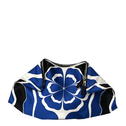 Alexander McQueen Silk Flower Collage De Manta Clutch Royal Blue Black 1 of 13