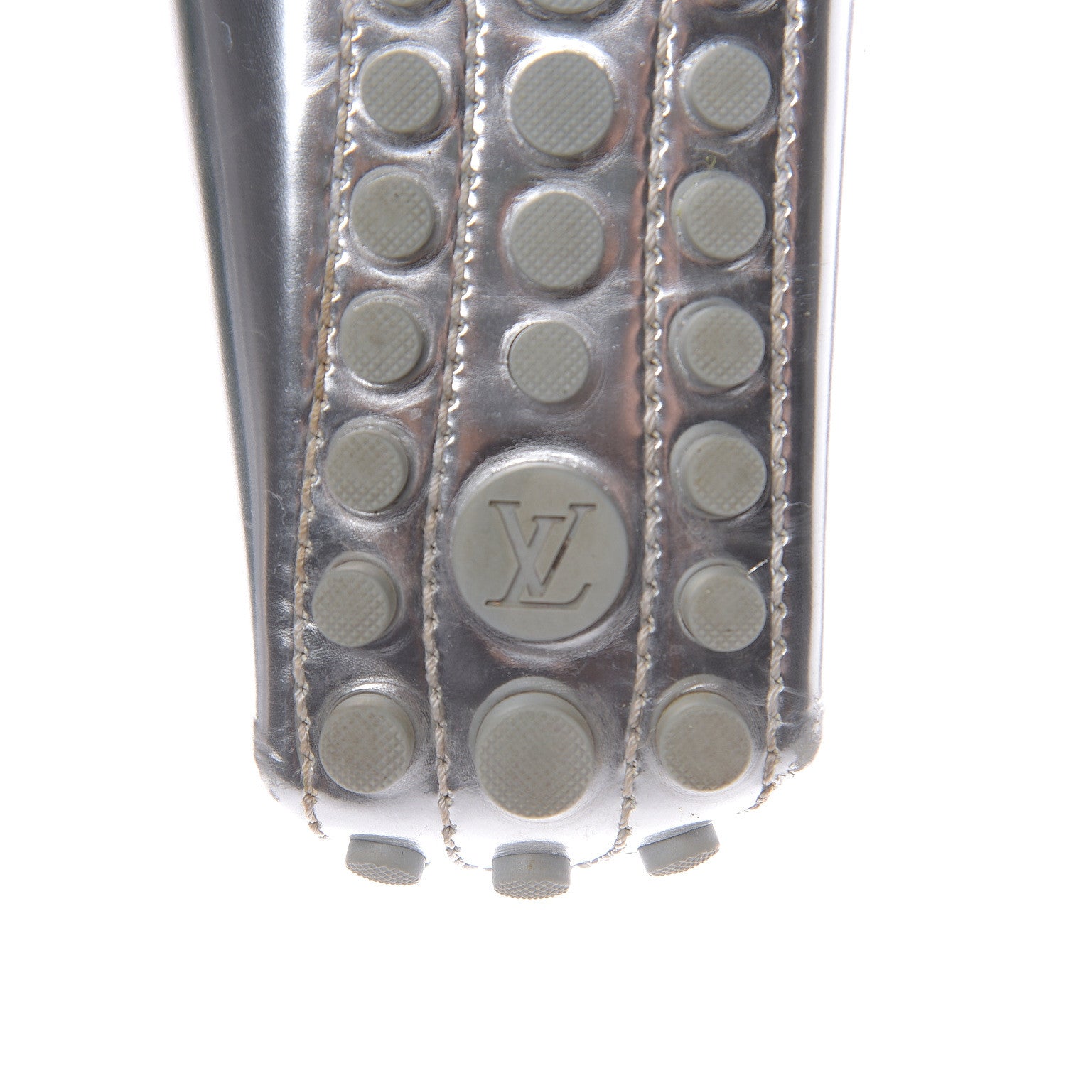 Louis Vuitton Calfskin Monogram Gloria Loafers 39 Silver 10 of 11