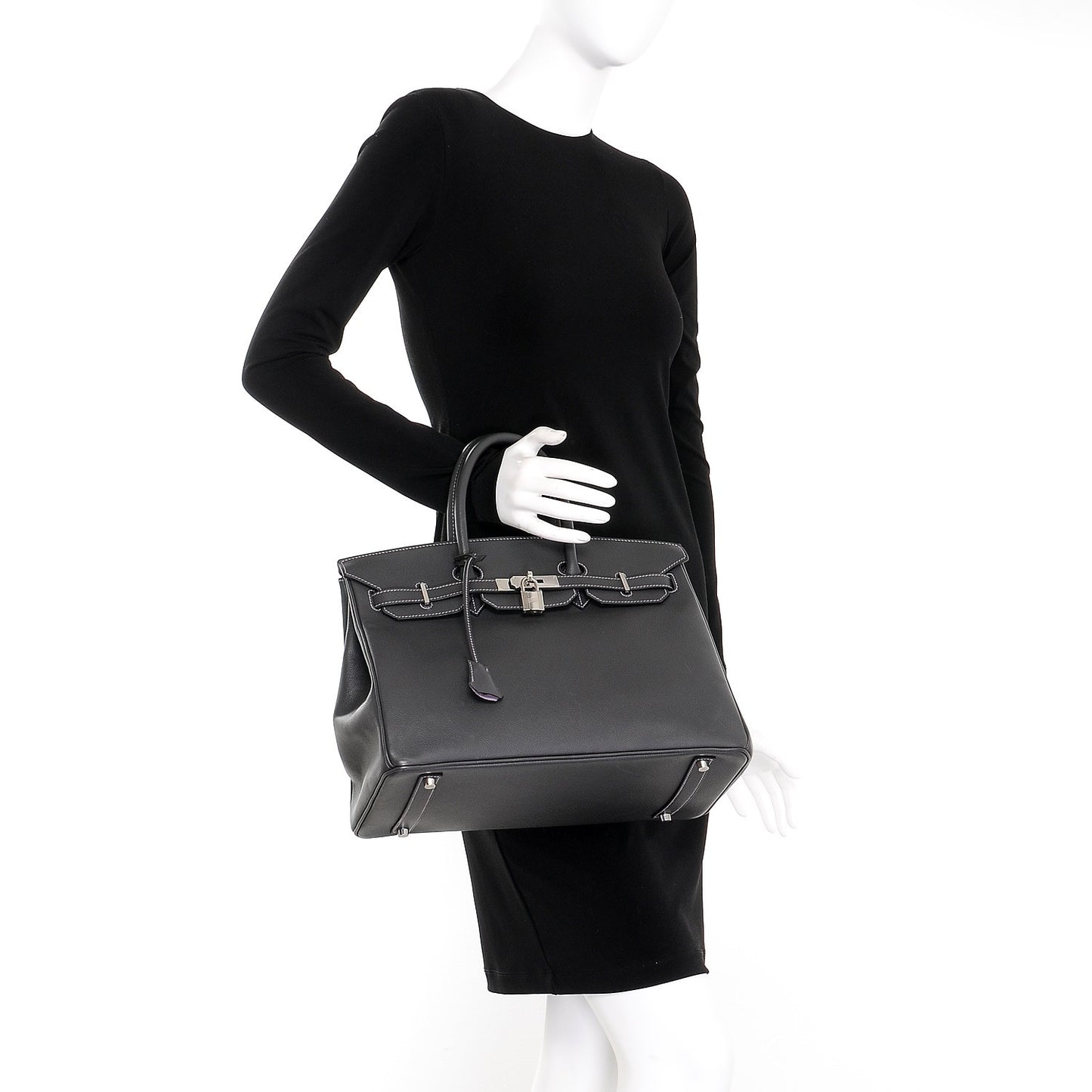 Epsom Horseshoe Birkin 35 Etain Lilac