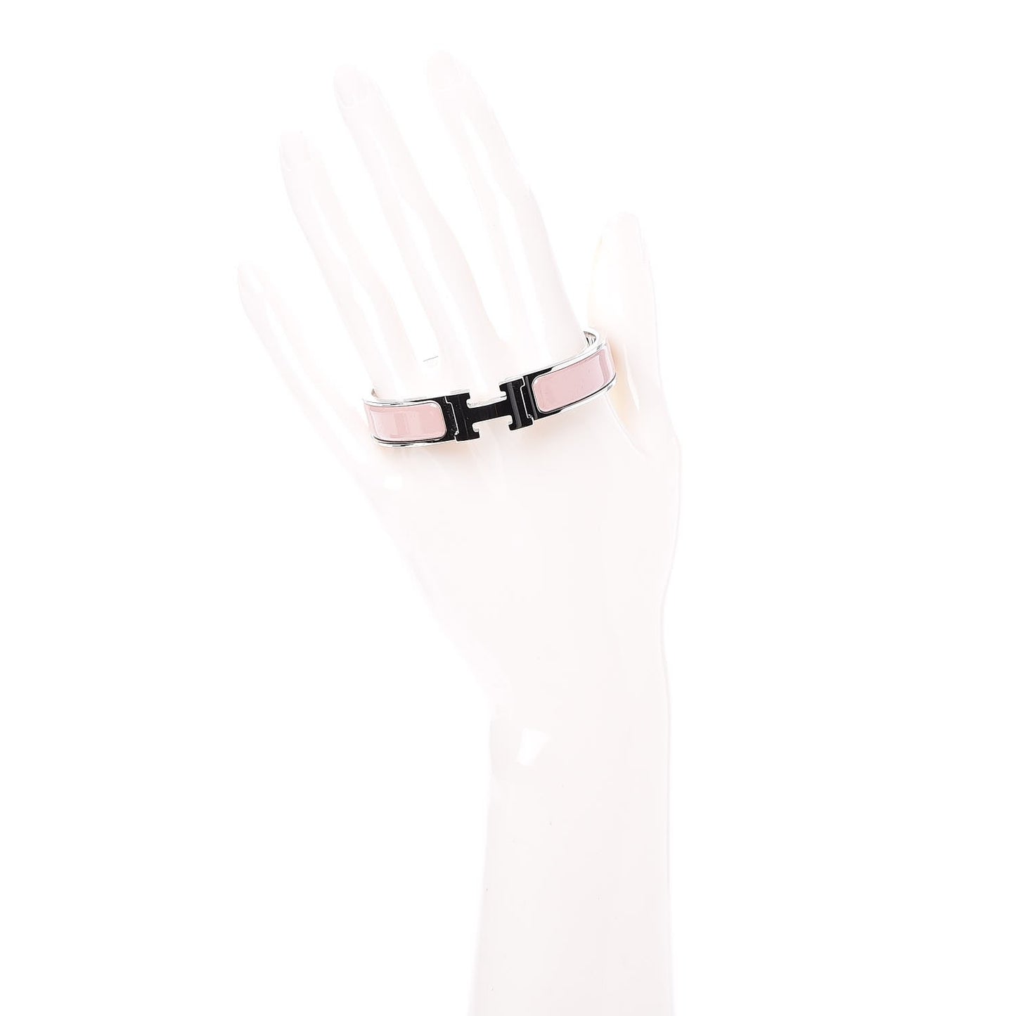 Enamel Narrow Clic Clac H Bracelet PM Rose Poudre