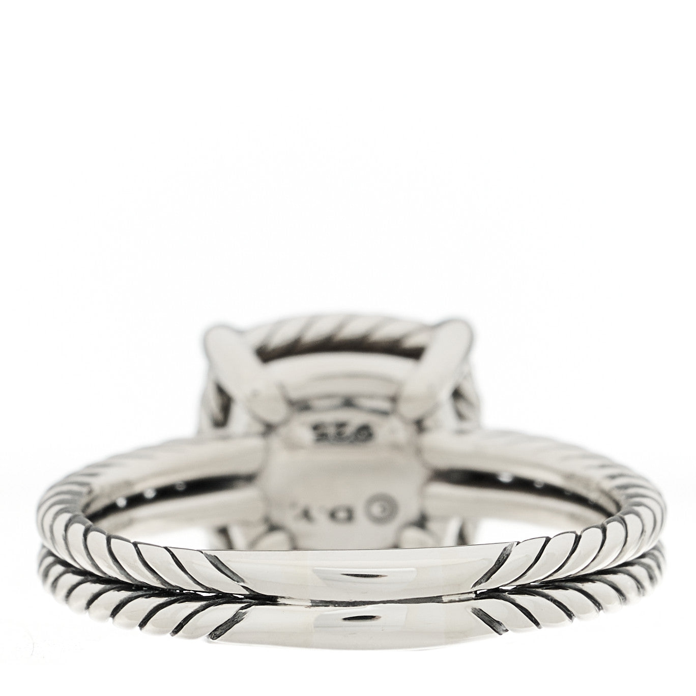 David Yurman Sterling Silver Diamond Black Orchid 9mm Chatelaine Pave Bezel Ring 62 10 3 of 4