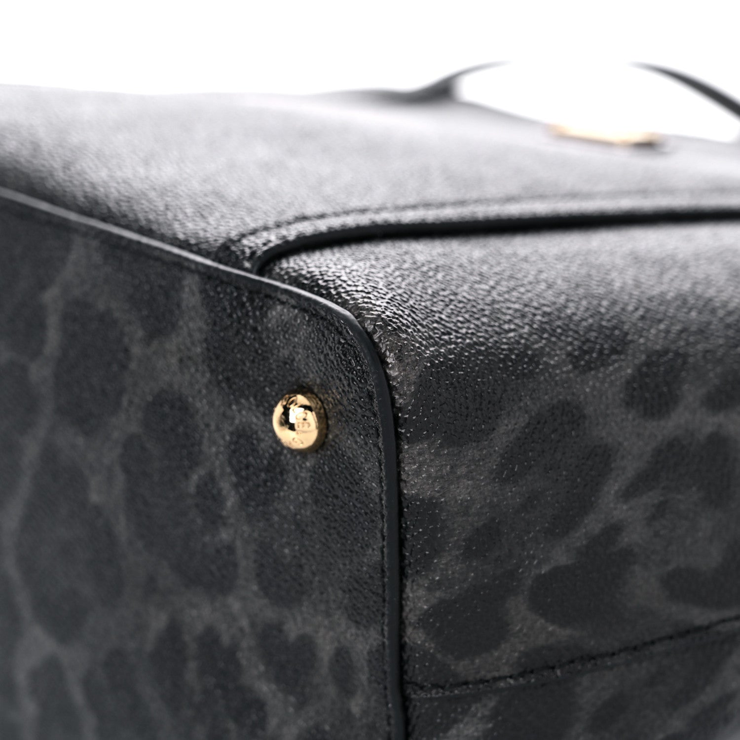 Dolce & Gabbana Coated Canvas Leopard Print Miss Escape Tote Grey 6 of 11