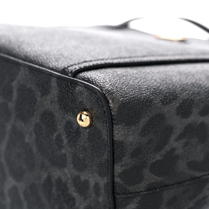 Dolce & Gabbana Coated Canvas Leopard Print Miss Escape Tote Grey 6 of 11
