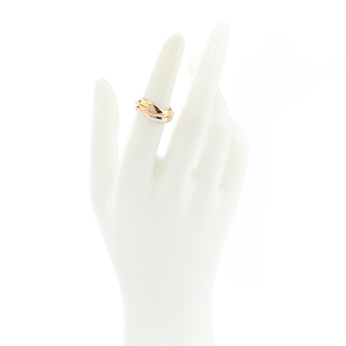 18K Pink Yellow White Gold Classic Les Must De Cartier Trinity Ring 49 4.75