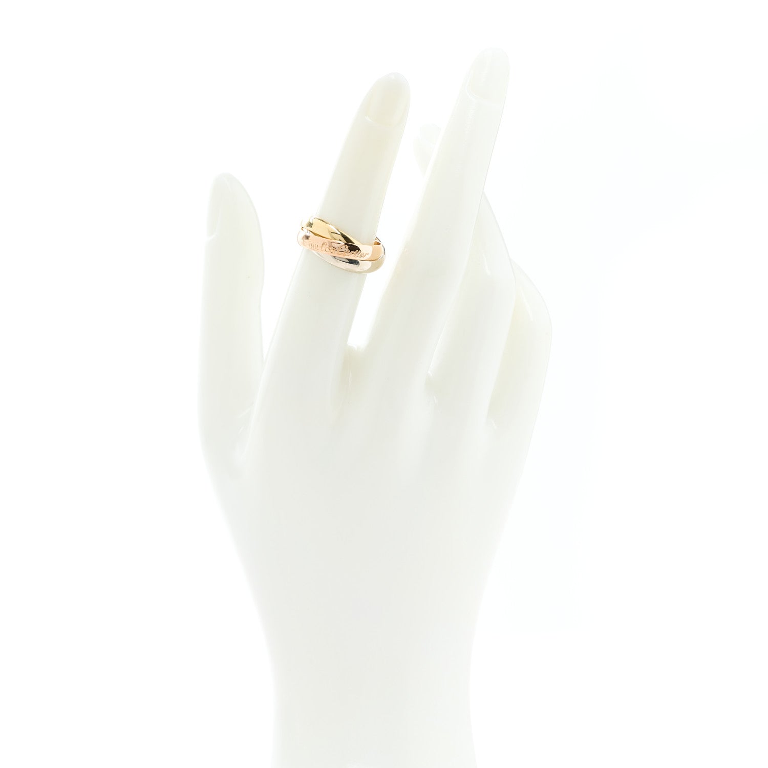 Cartier 18K Pink Yellow White Gold Classic Les Must De Cartier Trinity Ring 49 4.75 2 of 5