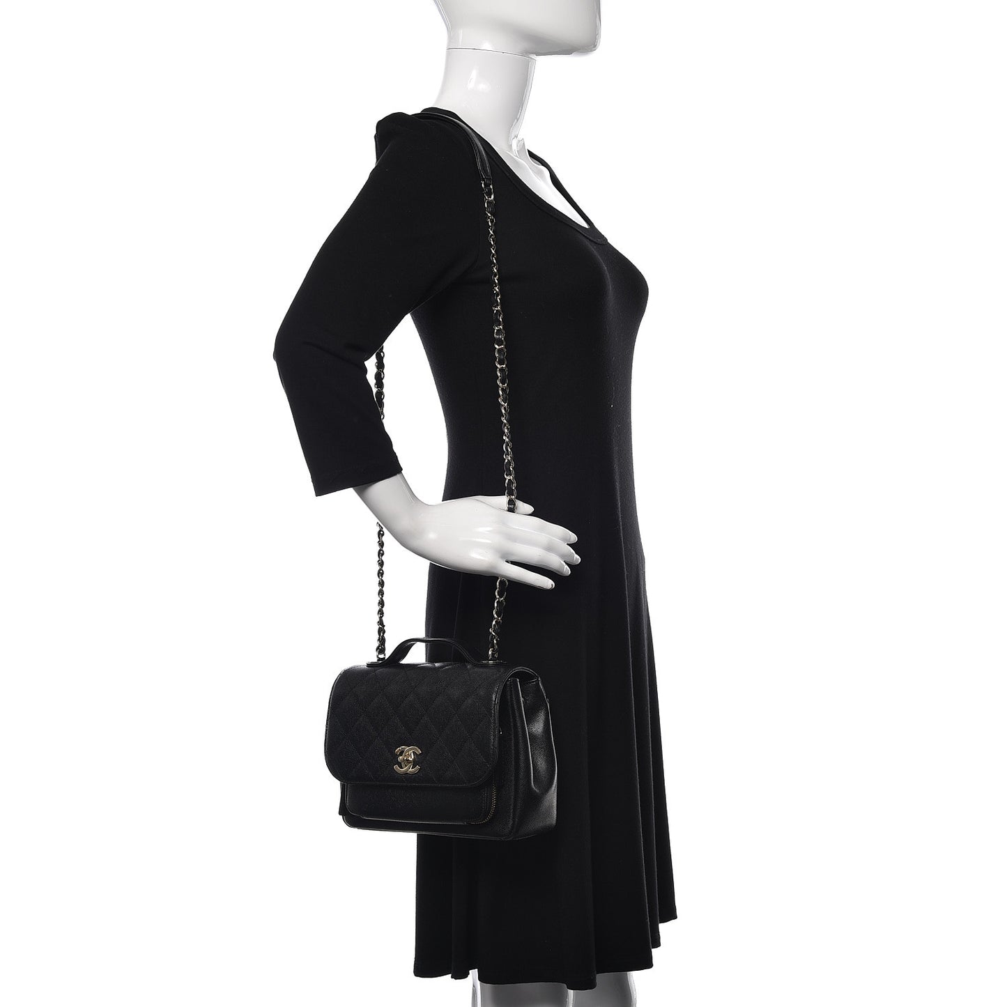 Caviar Quilted Medium Business Affinity Flap Black