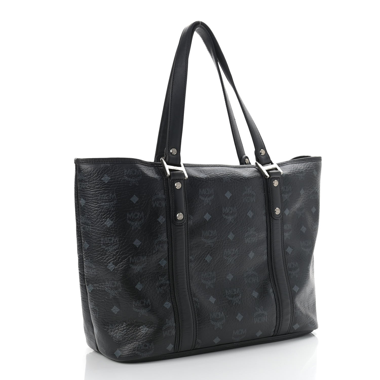 MCM Visetos Shopping Tote Black 3 of 16